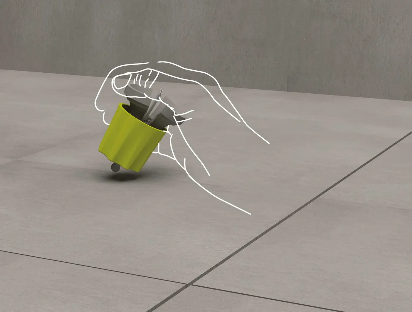 Leveltec Kappe wird von Hand gedreht und abgenommen